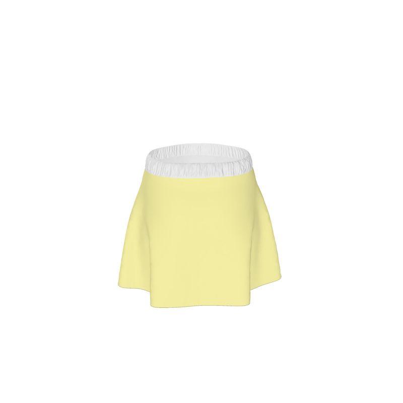 Sechia Drover Yellow Elastic Waist Tie Mini Skirt - Blissfully Brand