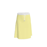 Sechia Yellow Elastic Waist Tie Midi Skirt - Soft Muslin or Crepe 2 layer silky lining Handmade in England Coordinate