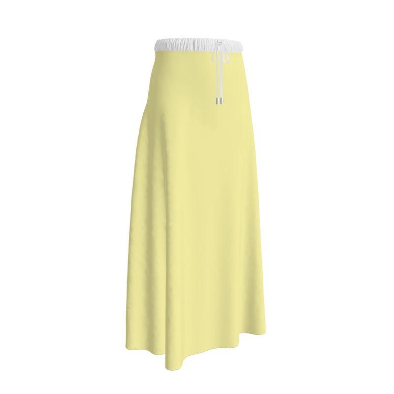 Sechia Drover Yellow Elastic Waist Tie Maxi Skirt - Blissfully Brand