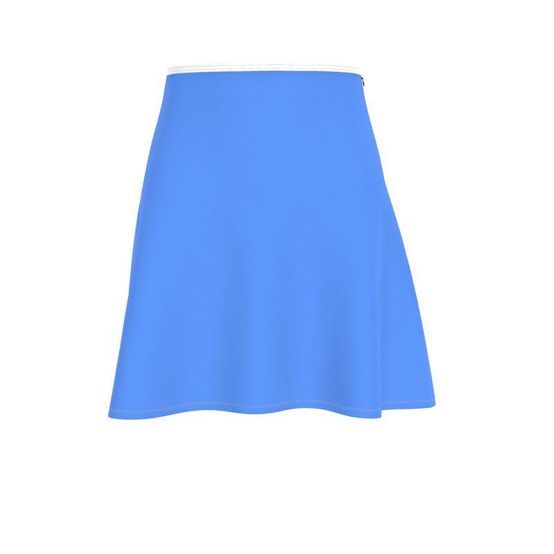 Sechia Cornflower Blue Knee Length Skater Skirt - Blissfully Brand