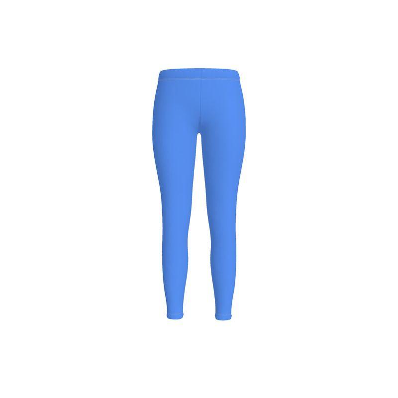 Sechia Blue LYCRA Mid-Rise Leggings - Spandex Solid Coordinate Workout Gym Casual Activewear Womens