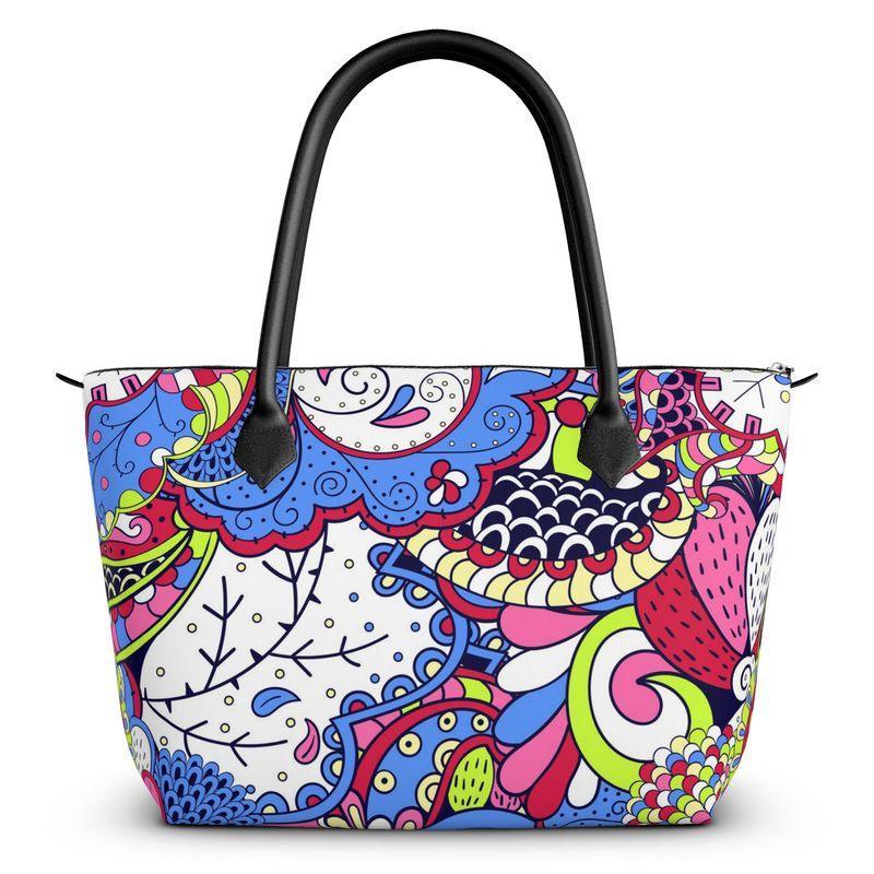 Sechia Large Zip Top Satin Tote - Blissfully Brand