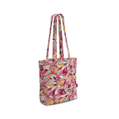 Perl Everyday Large Cotton Tote - Abstract Geometric Print in Pink Red Orange - Kaleidoscope Tangle Floral Paisley - All Over print - Carry All Handmade Bespoke Bag Bold Vibrant 