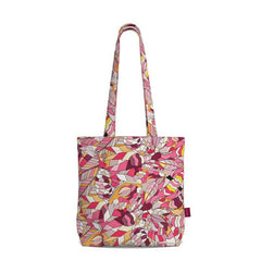 Perl Everyday Large Cotton Tote - Abstract Geometric Print in Pink Red Orange - Kaleidoscope Tangle Floral Paisley - All Over print - Carry All Handmade Bespoke Bag Bold Vibrant 