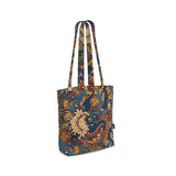 Kuri Everyday Large Cotton Tote - Abstract Paisley Print Shopper Bag Carry All Retro Funky Bold Swirls Floral Scales Kaleidoscope Tangle Mehndi Zen Wild Gusset Handmade Bespoke