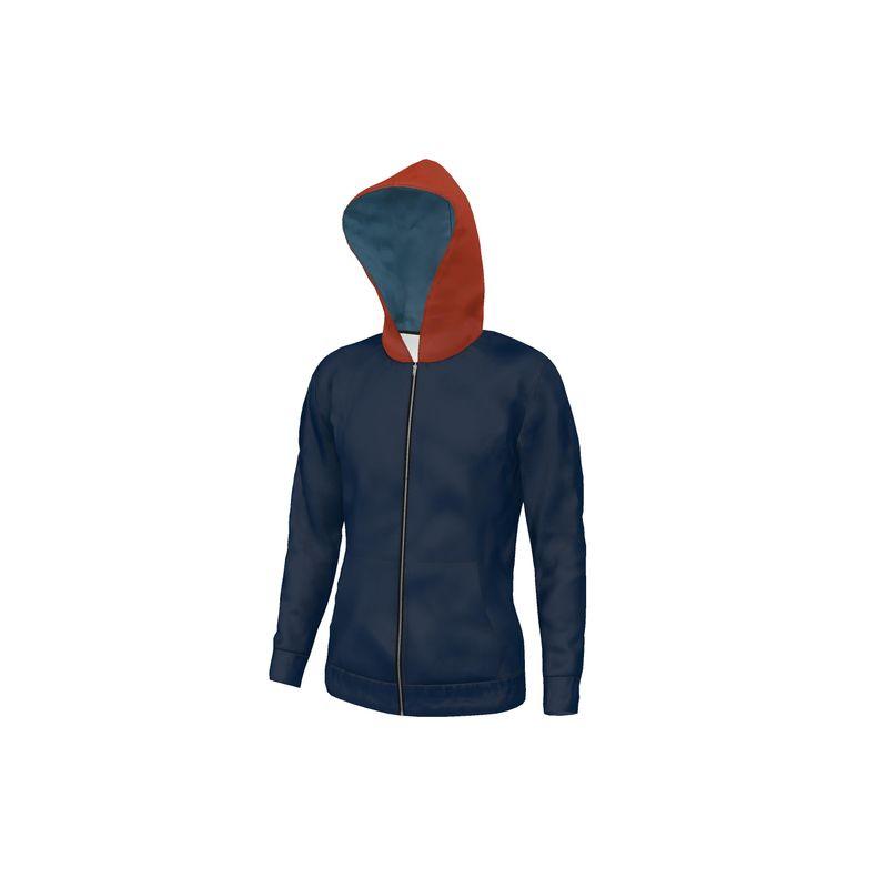 Ebisa Blue & Orange Hoodie Zip Jacket - Blissfully Brand