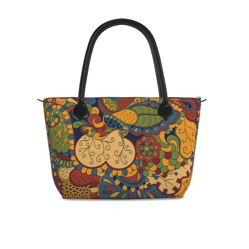 Ebisa Large Zip Top Satin Tote - Blissfully Brand