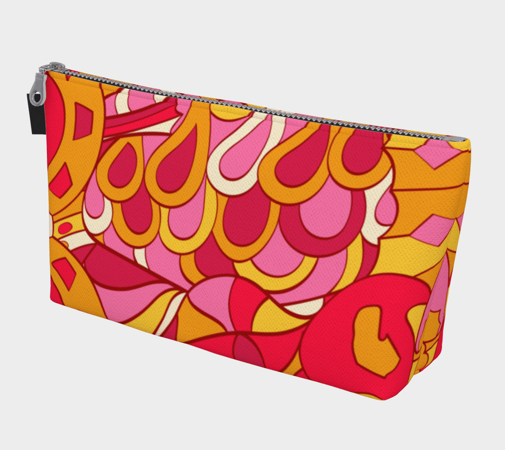 MULTI-COLOR PRINT TOILETRY BAG - Orange