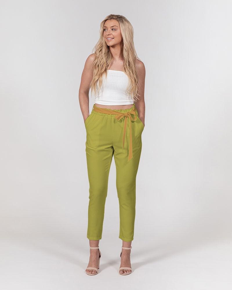 Mimosa Green Belted Tapered Pants - Blissfully Brand