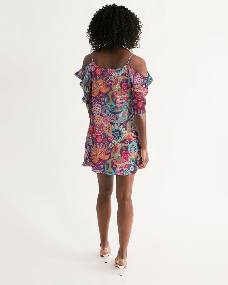 Peex Cold Shoulder Dress - Printed - 100% Polyester |  Blissfully Brand