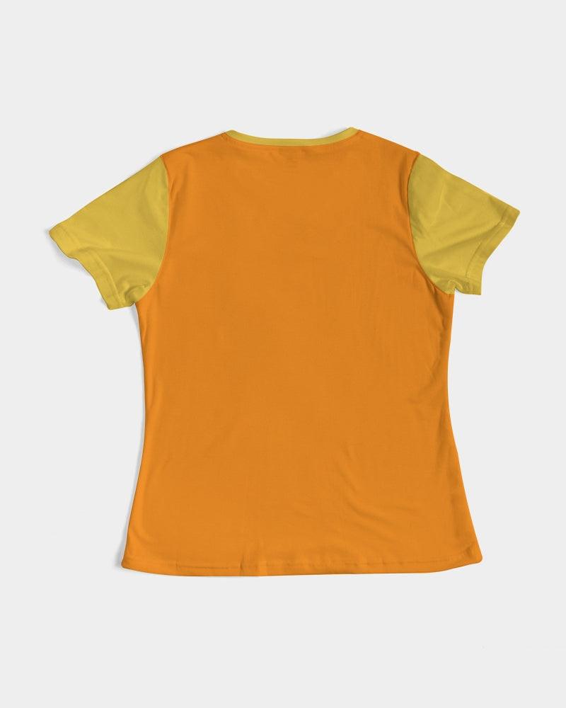 Ela Tangerine Color Block Fitted Tee - Blissfully Brand