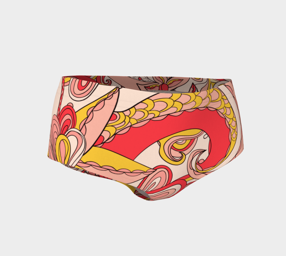 Patty Performance Mini Shorts - Abstract Pink & Red Floral Print | Blissfully Brand