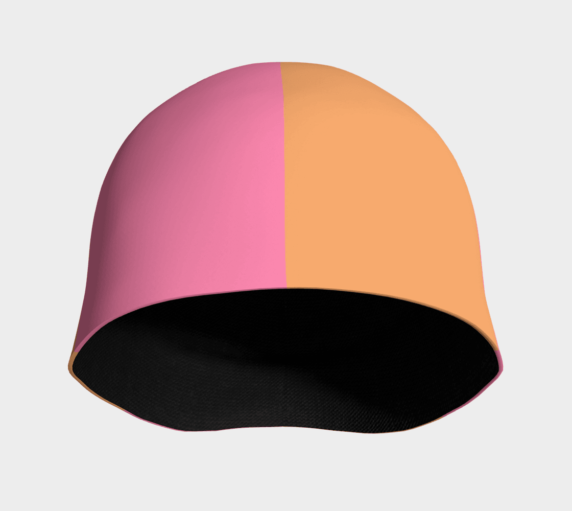 Arane Pink & Orange Cream Beanie - Color Block