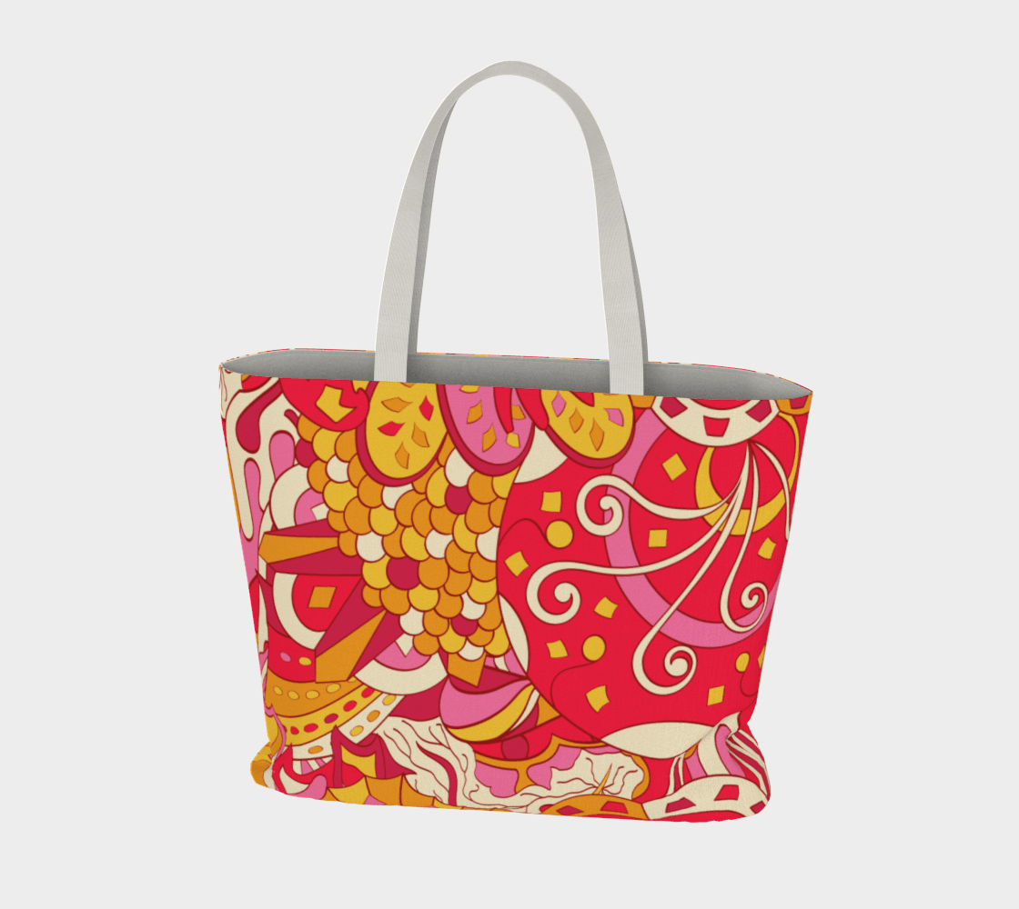 Decora Large Market Tote - Kaleidoscope Pink & Red Floral