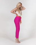 Mina Rose Red Belted Tapered Pants - Blissfully Brand