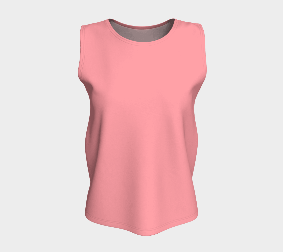 Piki Pink Relaxed Fit Long Tank Top - Peach Skin Jersey