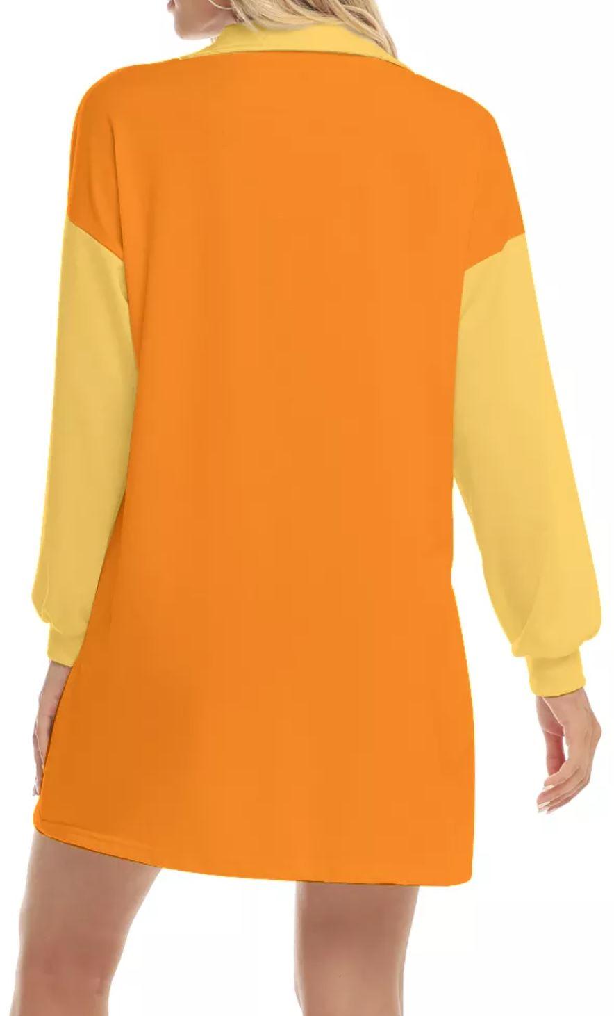 Aki Orange Drop Shoulder Dress - Blissfully Brand