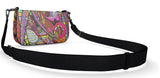 Betsu Small Leather Box Hand Bag | Shoulder Bag - Zip Closure - Abstract Multicolor Psychedelic Retro Print