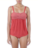 Citra Color Block Tankini - Carnation & Red 2 Piece Swimsuit