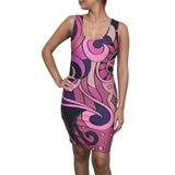 Confectiona Bodycon Mini Dress - Pink Kaleidoscope Abstract Print