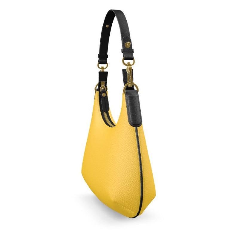 Decora Sunglow Yellow Small Leather Curve Bag - Blissfully Brand