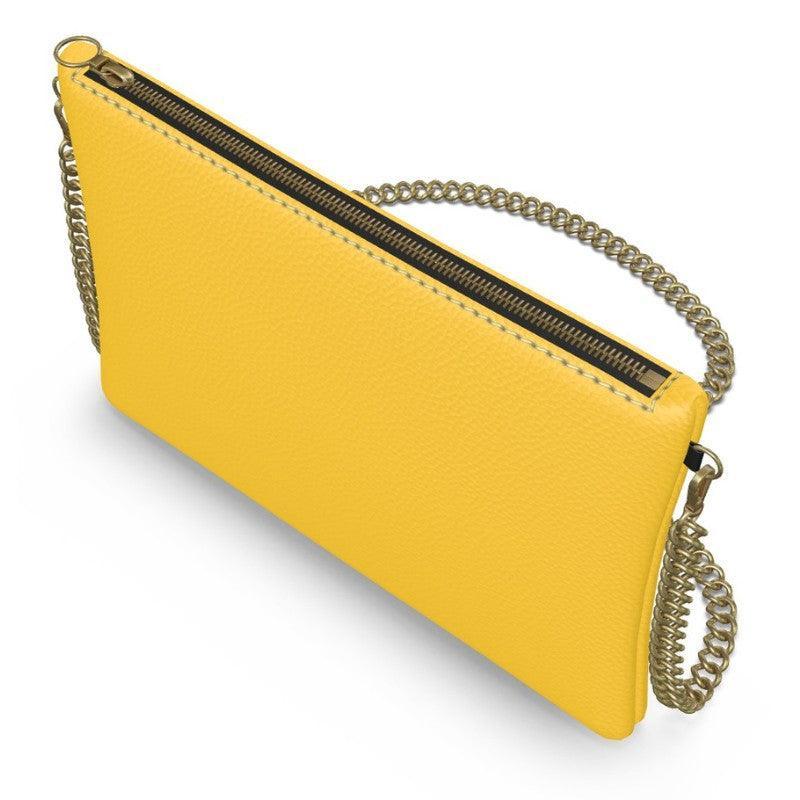 Decora Sunglow Yellow Crossbody Leather Chain Bag - Blissfully Brand