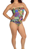 Eranas Strapless Swimsuit - One Piece - Kaleidoscope Floral