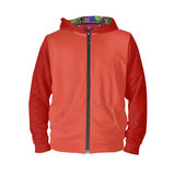 Eranas Color Block Zip Hoodie Jacket - Orange & Red | Blissfully Brand