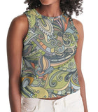 Jana Cropped Tank Top - Psychedelic Floral
