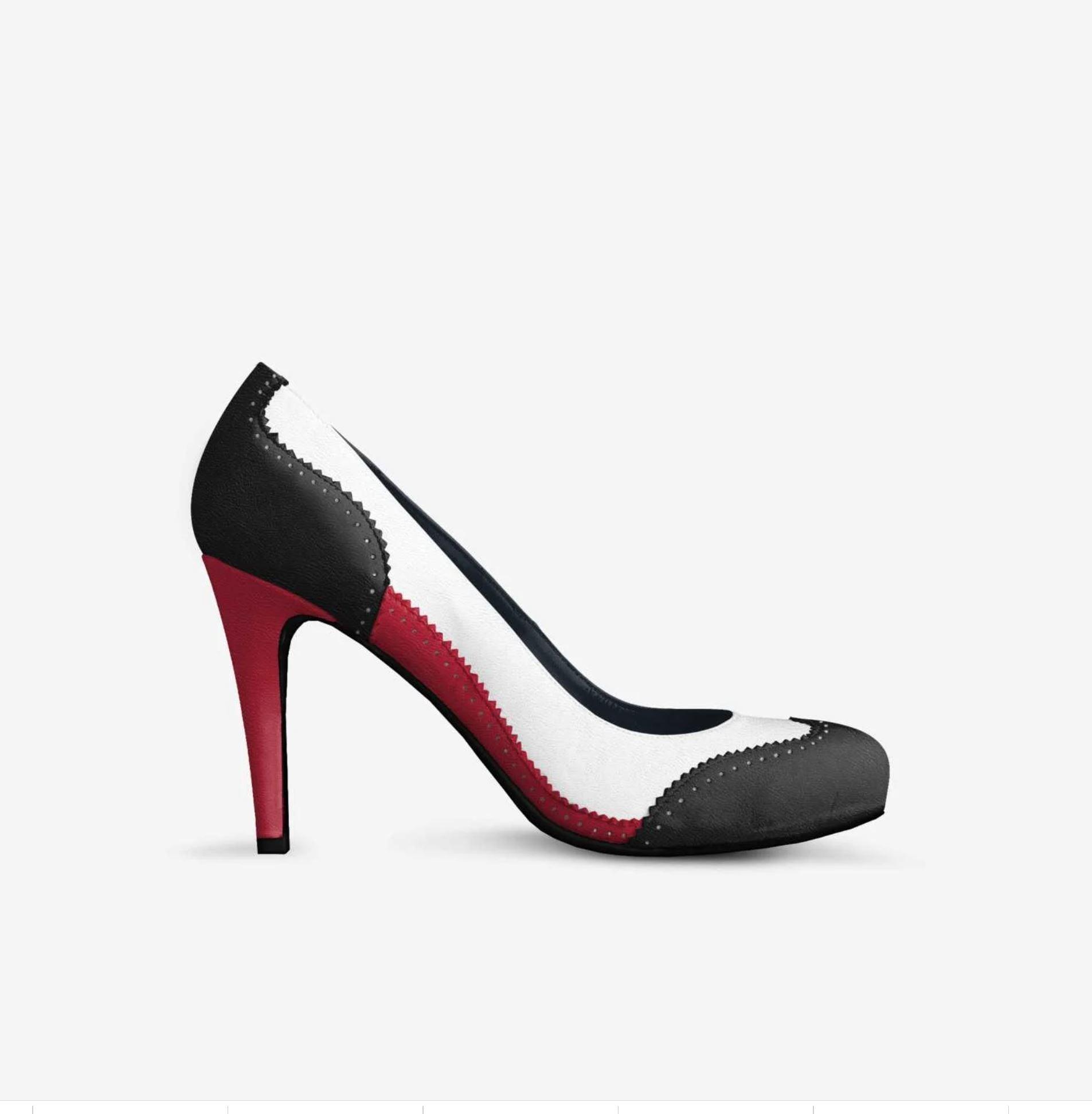 Juvia Oxford High Heel Pump - Black Red White - Italy