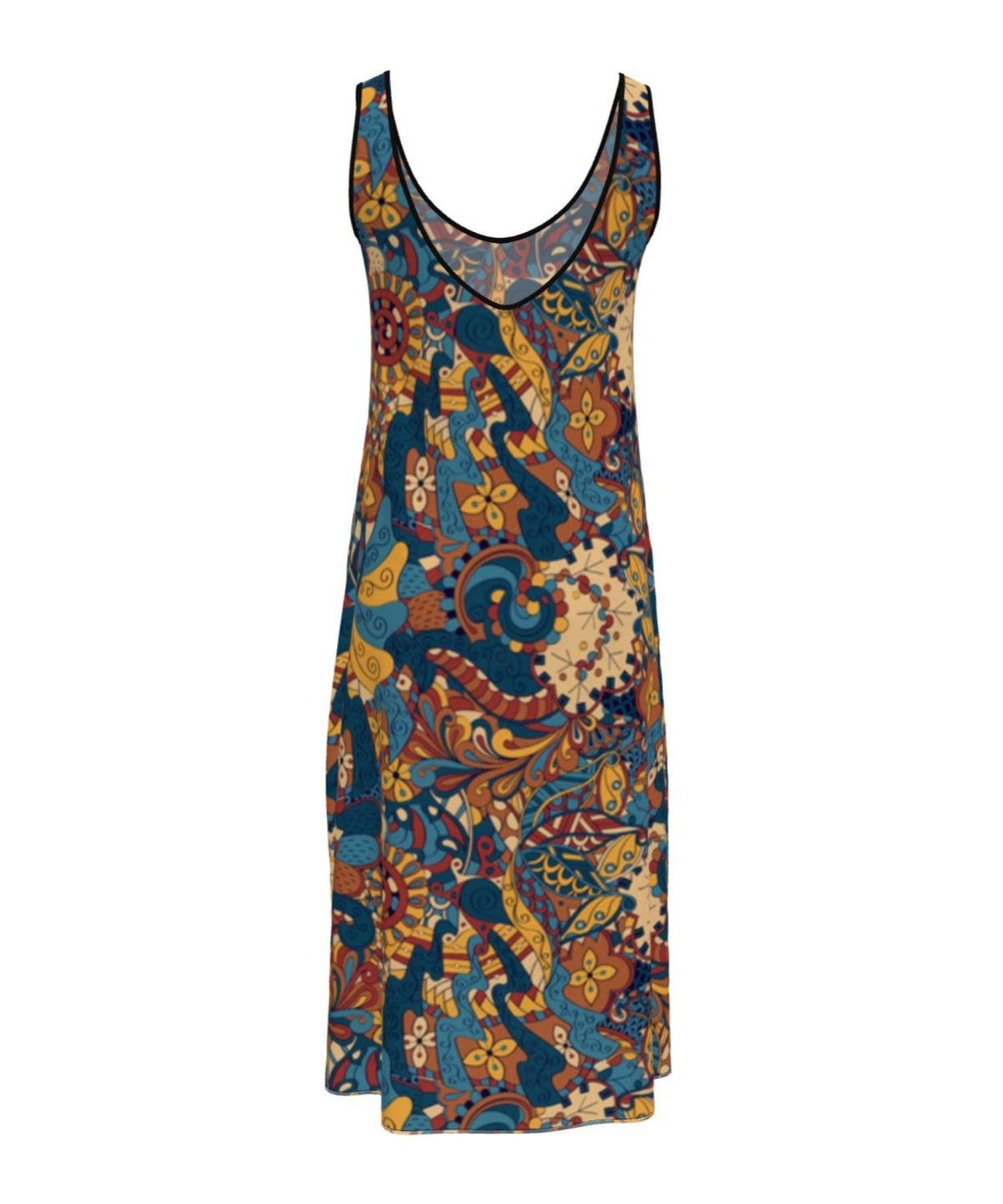Kuri Sleeveless Midi Crepe Tank Dress - Blissfully Brand