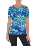 Lani Cut Out Should Blue Geo Floral Print | Abstract Kaleidoscopic 