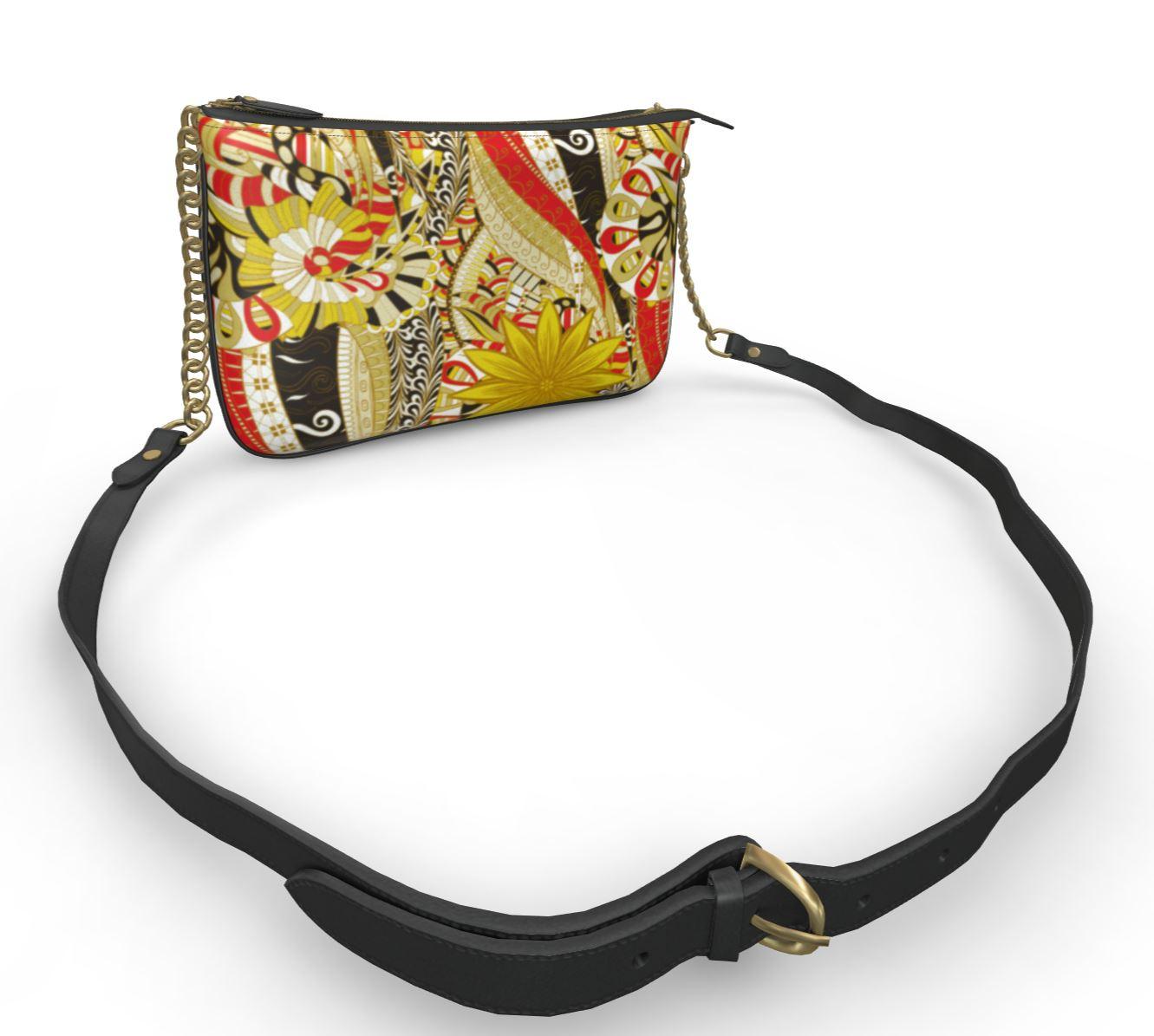 Merina Leather Pochette Bag - Baroque & Abstract Floral Print | Blissfully Brand