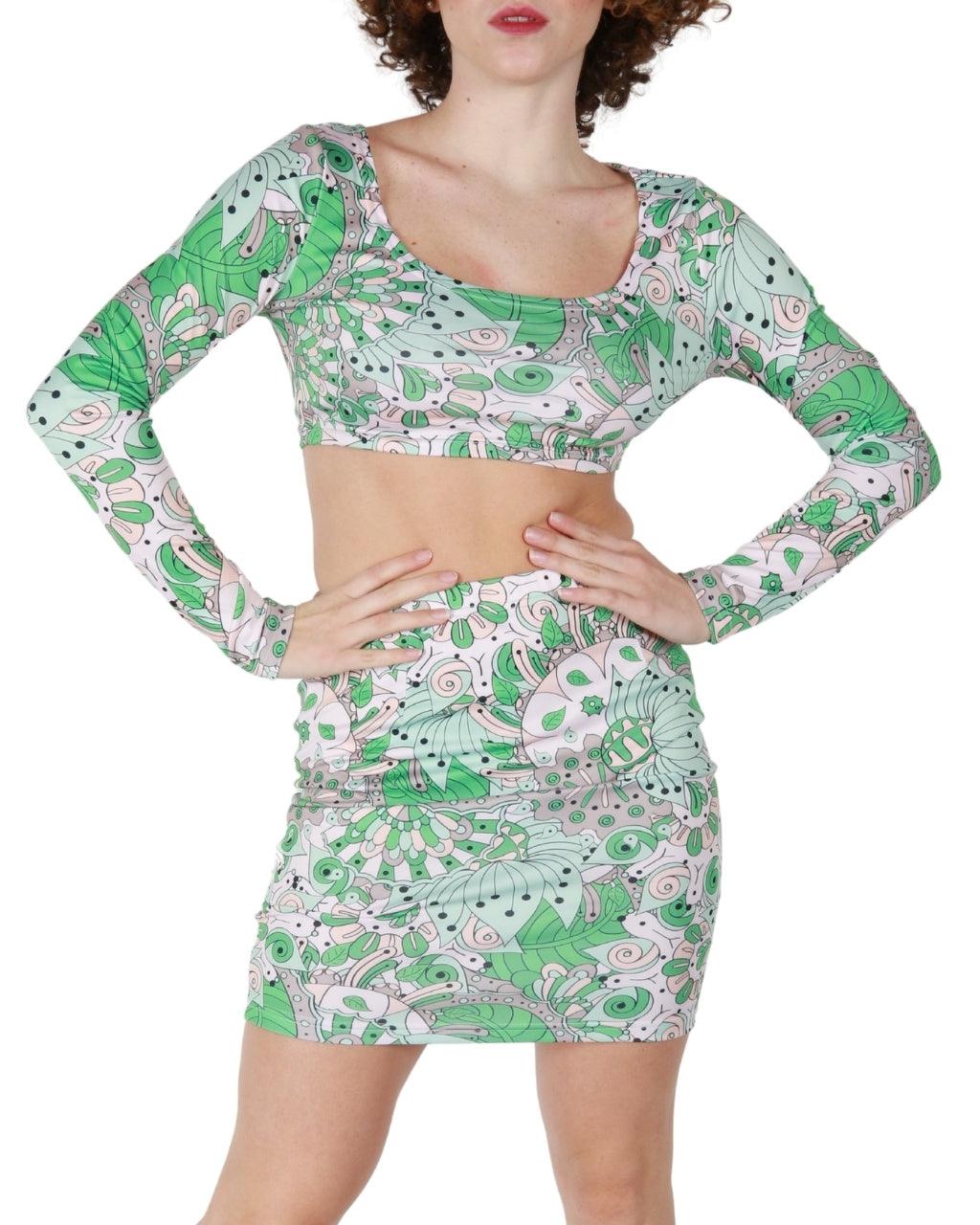 Midoria Crop Top & Fitted Skirt Set - Blissfully Brand