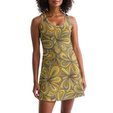 Mimosa Racerback Dress - Green Abstract Retro Psychedelic Floral