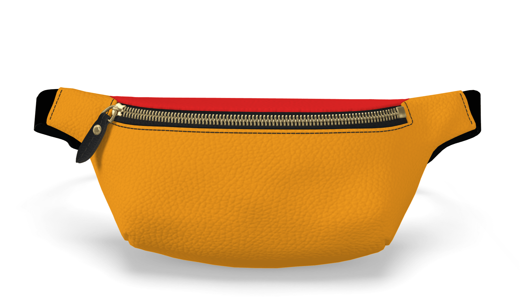 Opula Color Block Textured Leather Waist Belt Bag - Orange & Red Fanny Pack - Handmade in England