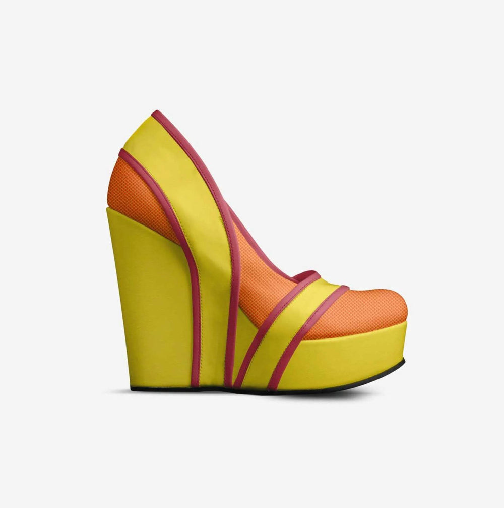 Orbital Platform Wedge Pump | Made in Italy | Orange Yellow Red | Mod Retro
