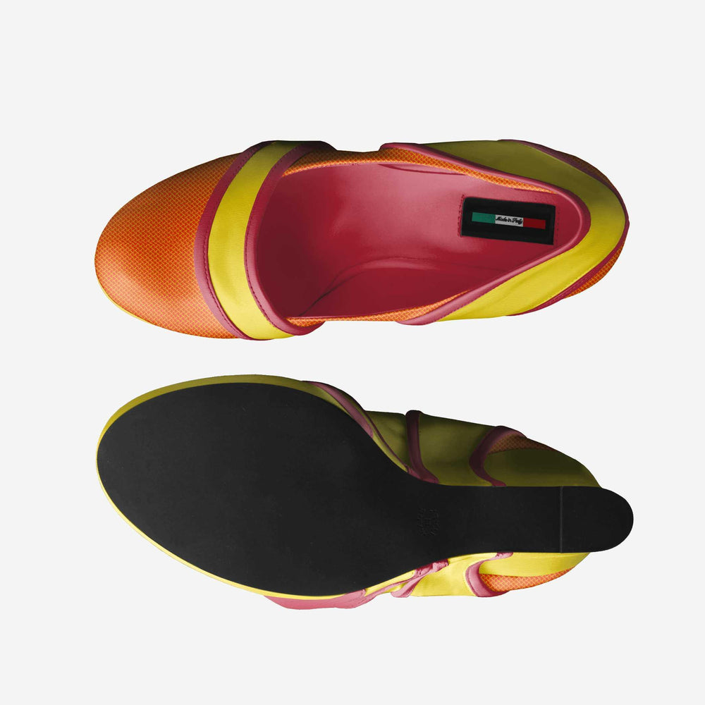 Orbital Platform Wedge Pump | Made in Italy | Orange Yellow Red | Mod Retro