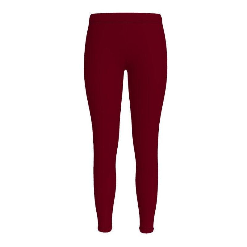 Deep Red Lycra Spandex Midrise Full Stretch Leggings - Workout Performance - Casual - Handmade in England - Plus Size