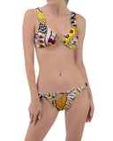 Sabi Crop O-Ring Bikini Set - Abstract Kaleidoscope Print