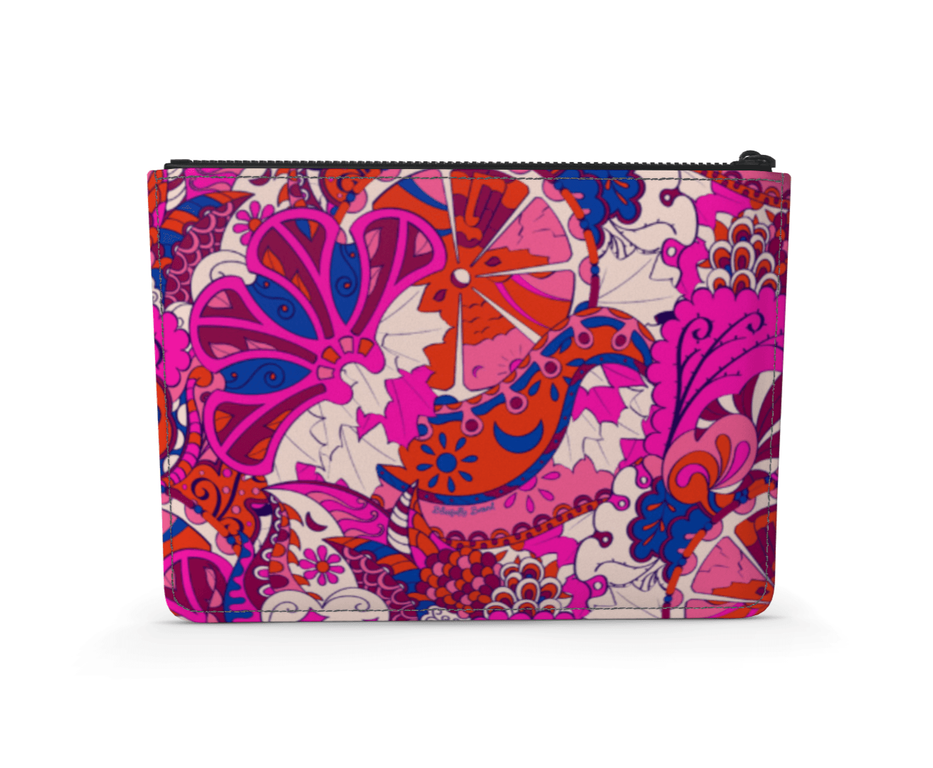 Sameria Leather Pouch - Pink Abstract Kaleidoscope Floral | Blissfully Brand