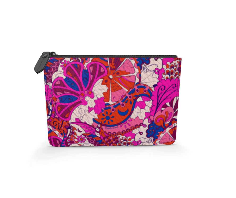 Sameria Leather Pouch - Pink Abstract Kaleidoscope Floral | Blissfully Brand