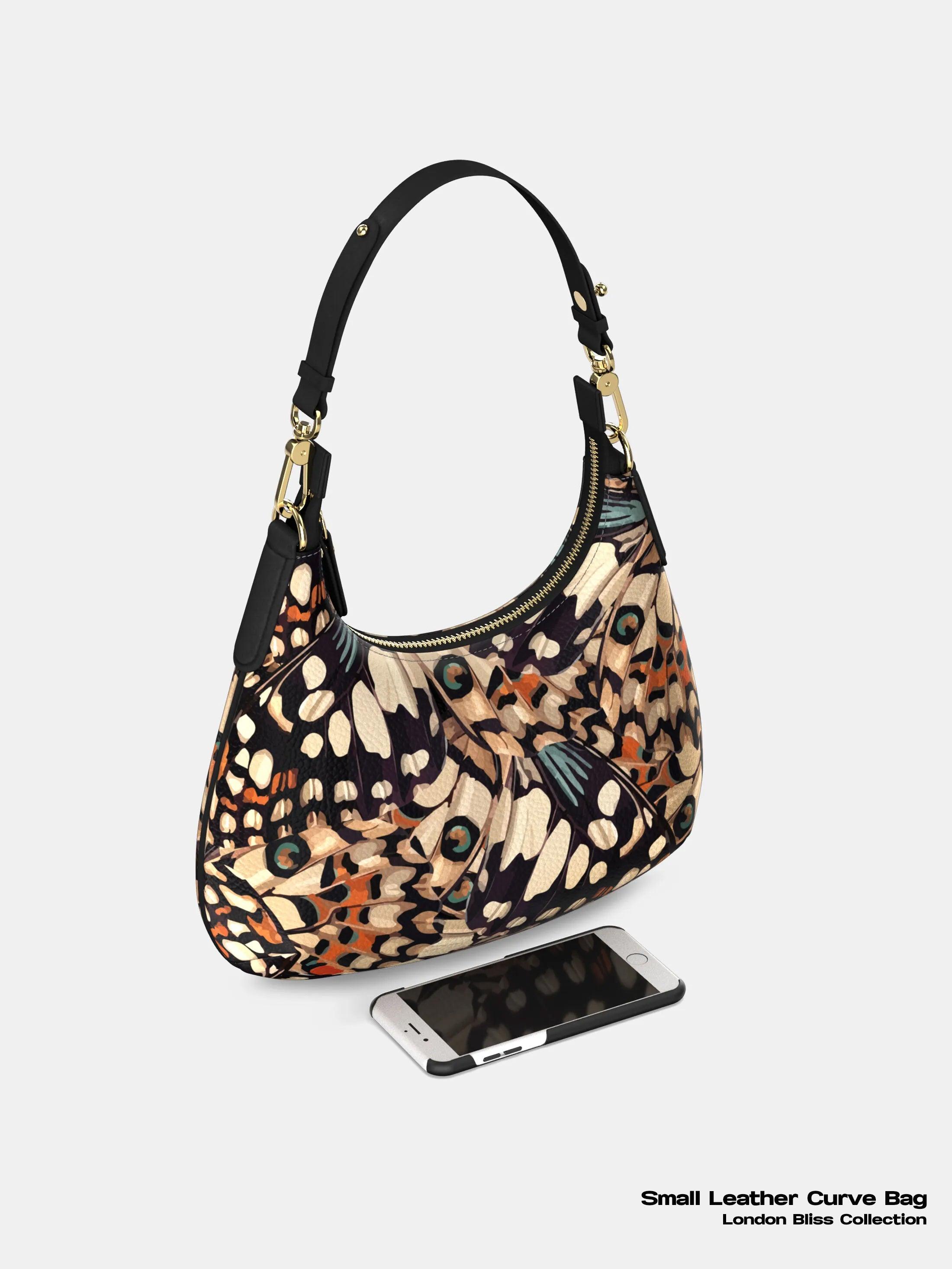 Decora Small Leather Curved Bag - Blissfully Brand