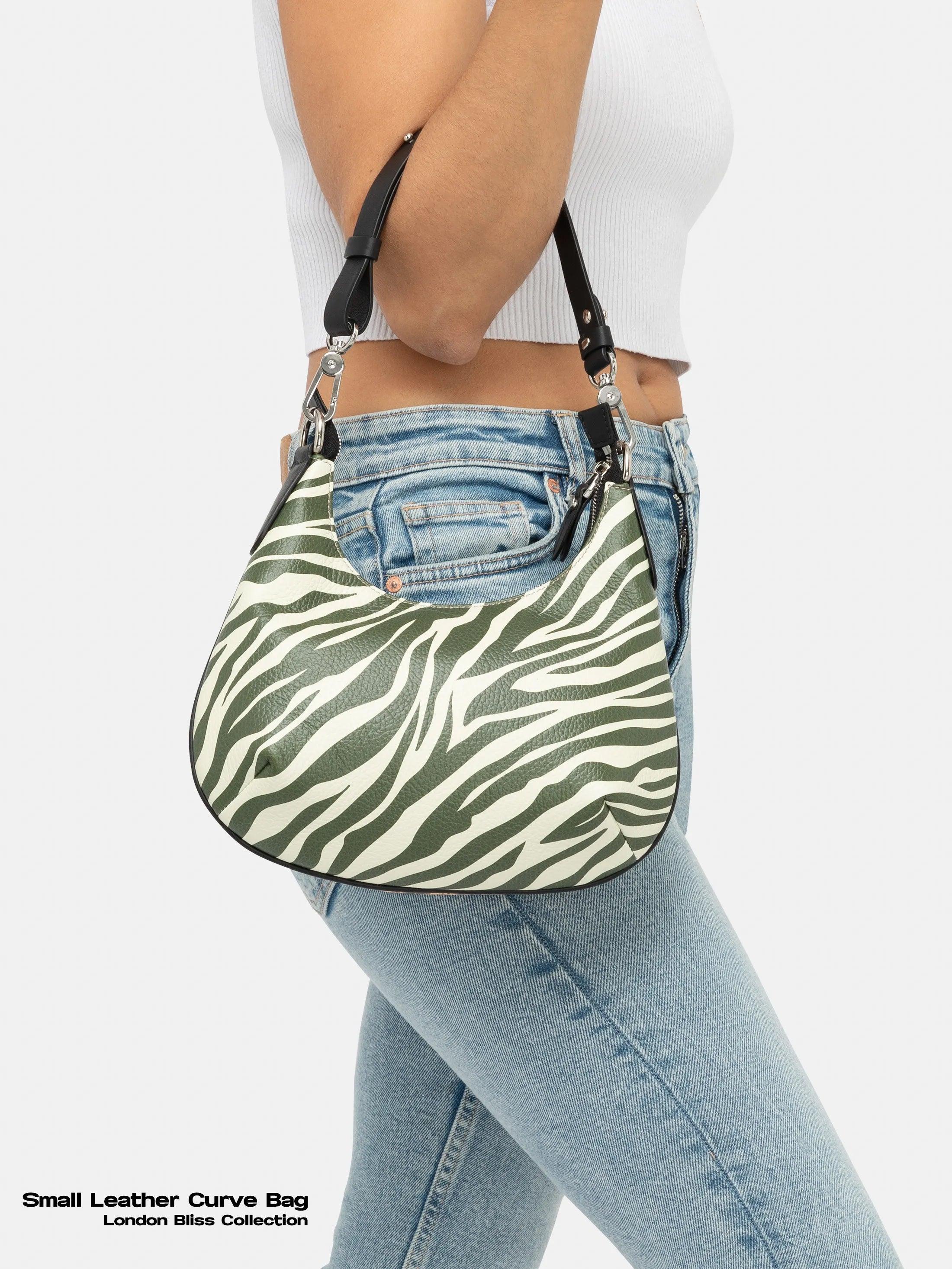 Unia Small Leather Curved Bag - Blissfully Brand