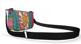 Taki Medium Leather Box Hand Bag | Shoulder Bag - Zip Closure - Abstract Print - Detachable Strap