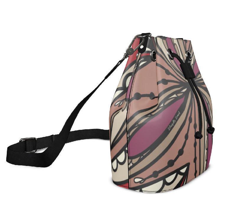Unia Leather Floral Bucket Bag - Shoulder & Handbag - Blissfully Brand