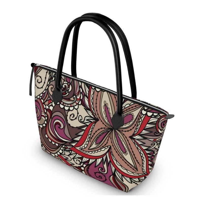 Unia Large Zip Top Satin Tote - Blissfully Brand