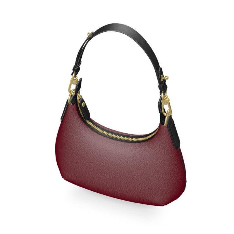 Renai - Venetian Red Small Leather Curve Bag - Blissfully Brand