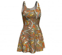 Win Fit & Flare Mini Dress - Psychedelic Mod Floral Multicolor 