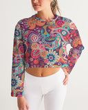 Peex Cropped Long Sleeve Pullover - Paisley Boho Floral | Blissfully Brand